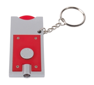 Brelok LED, SHOPPING, srebrny/czerwony