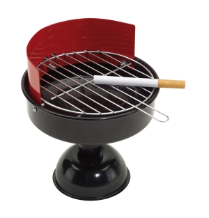 Popielniczka w kształcie grilla, BBQ, czarny/srebrny