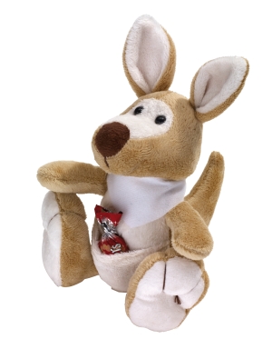 Pluszowy kangur, JUMPER, brązowy/biały