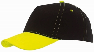 Czapka baseball BREEZY, neon żółty/czarny