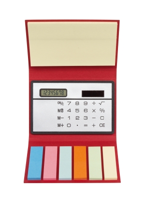 Memo box, STICK & CALC, czerwony