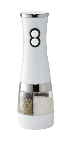 Młynek do soli i pieprzu, SALT N PEPPER, biały/srebrny