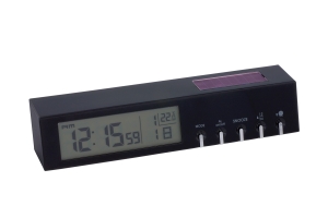 Zegar sterowany radiowo, BLACK LINE, czarny