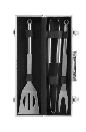 Zestaw do barbecue, GRILLINO, srebrny