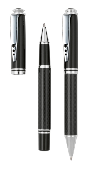 Zestaw do pisania, CARBON, czarny/srebrny
