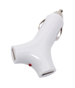 Ładowarka samochodowa, USB Y-POWER, biały