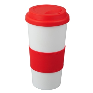 Kubek Eureka 450 ml, czerwony/biały 
