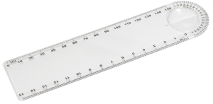Linijka 15 cm z lupą, transparentny 