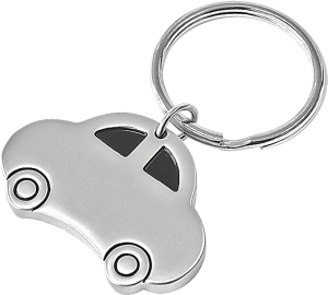 Metalowy brelok Auto, srebrny 
