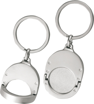 Metalowy brelok z żetonem Coinfree, srebrny 