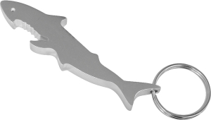 Aluminiowy brelok - otwieracz Shark, srebrny 